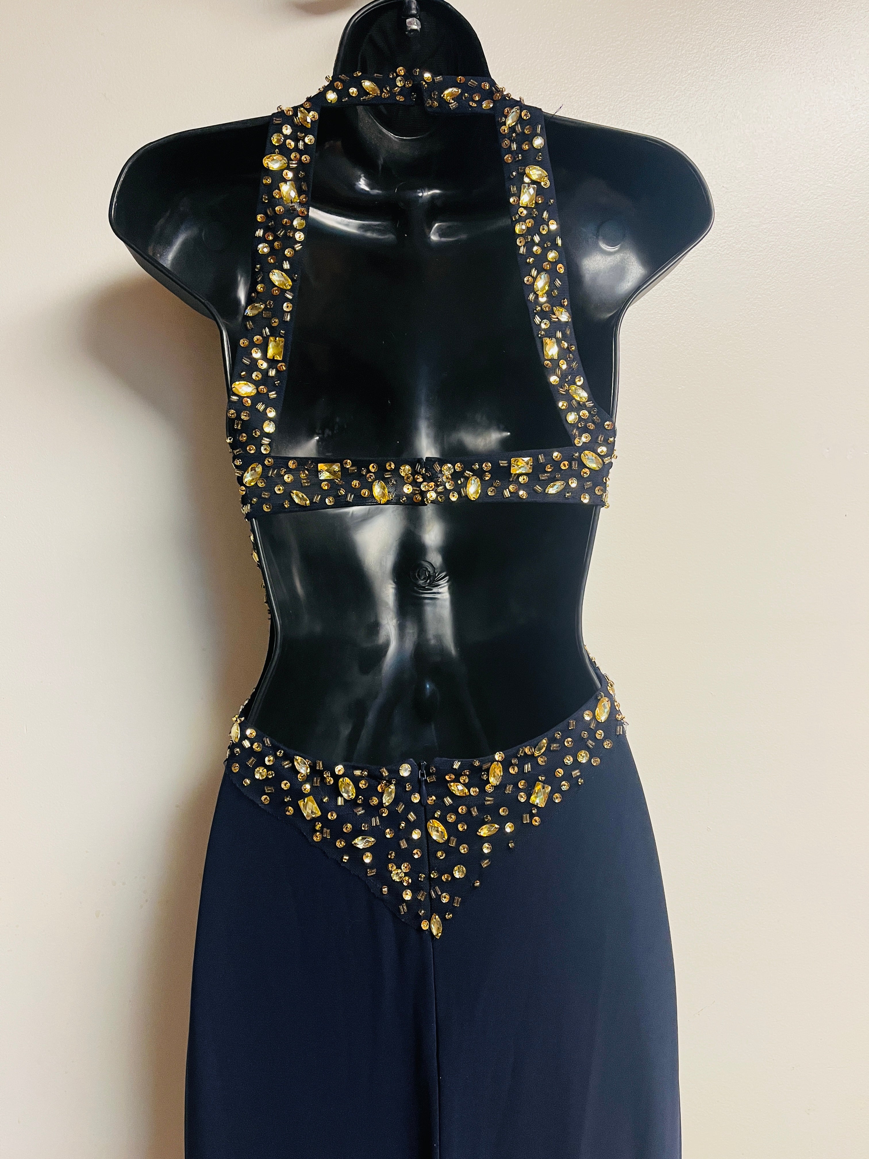 Bejeweled Cutout Dress