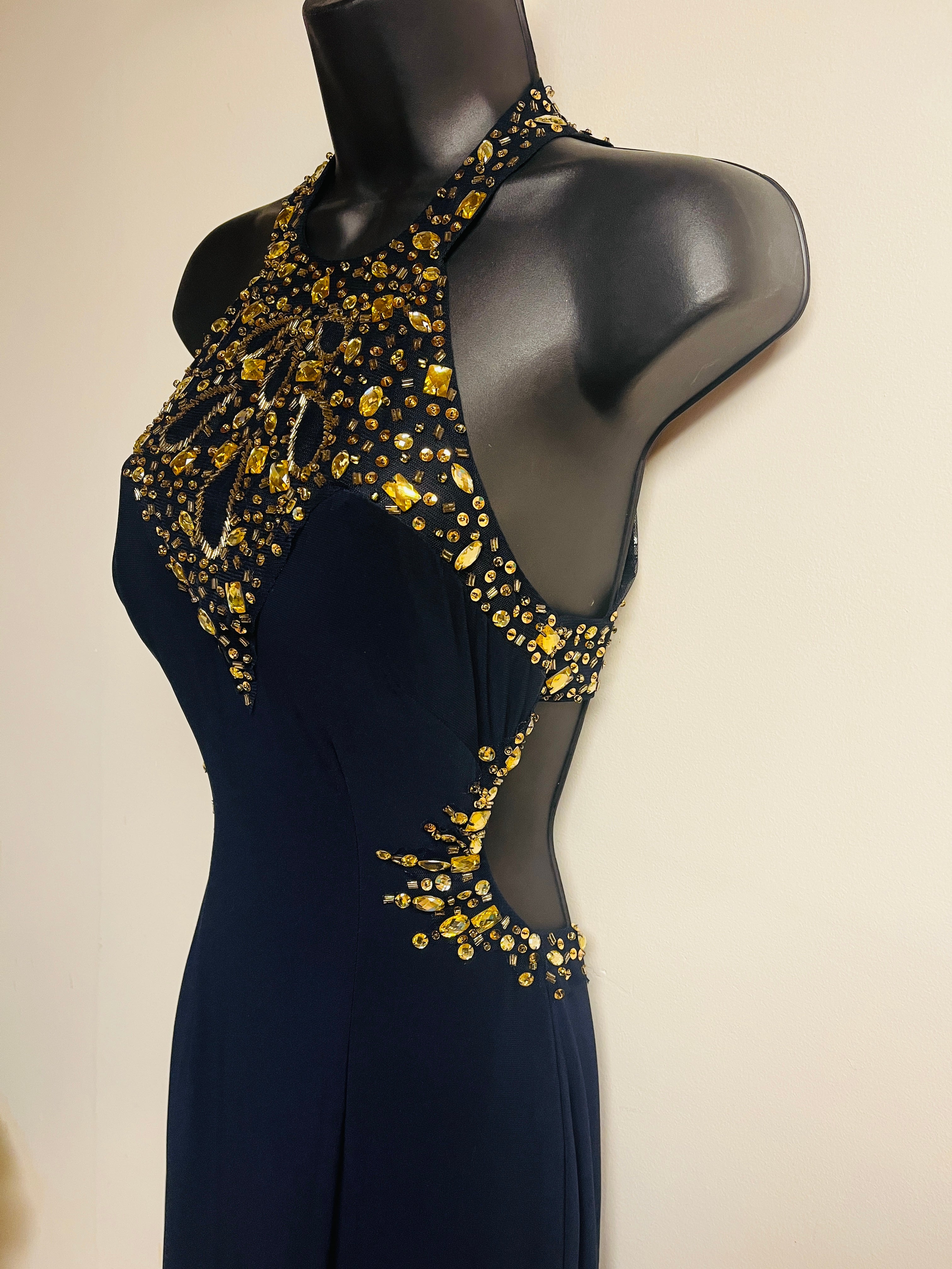 Bejeweled Cutout Dress