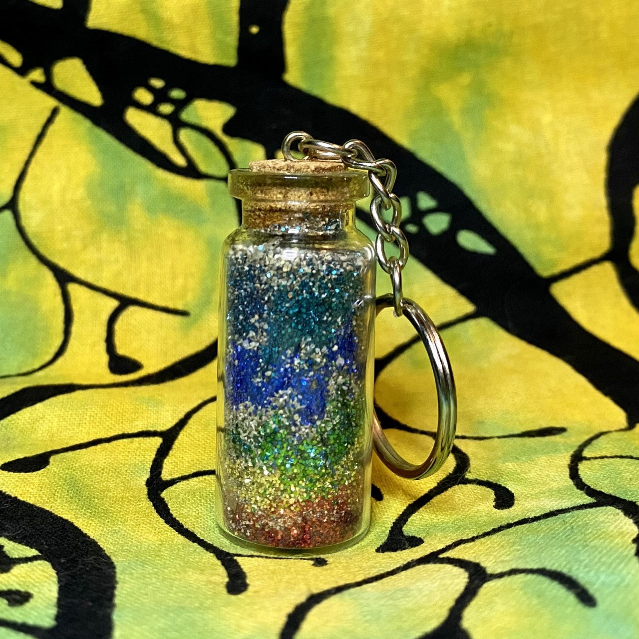 Rainbow Glitter & Sand Keychain