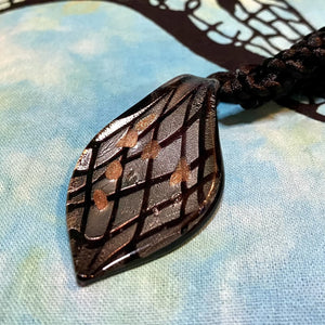 Glass Pendant on Woven Cord