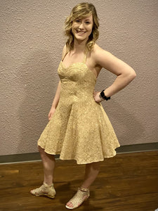 Vintage Beige Halter Dress