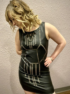 Leather Cutout Dress