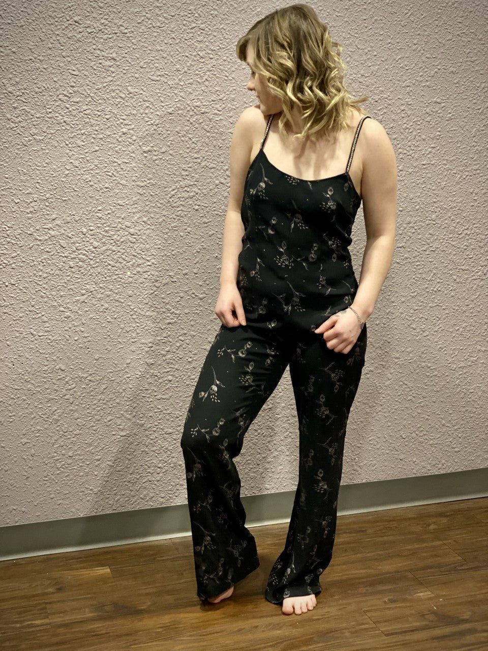 Sparkly Jumpsuit with Rhinestone Straps