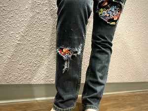 Neon Floral Peakaboo Jeans