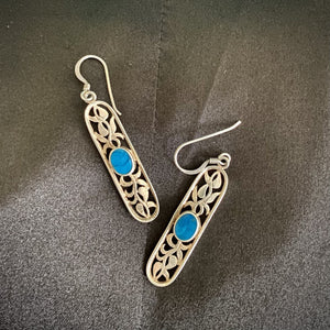 Real Silver and Turquoise Earrings